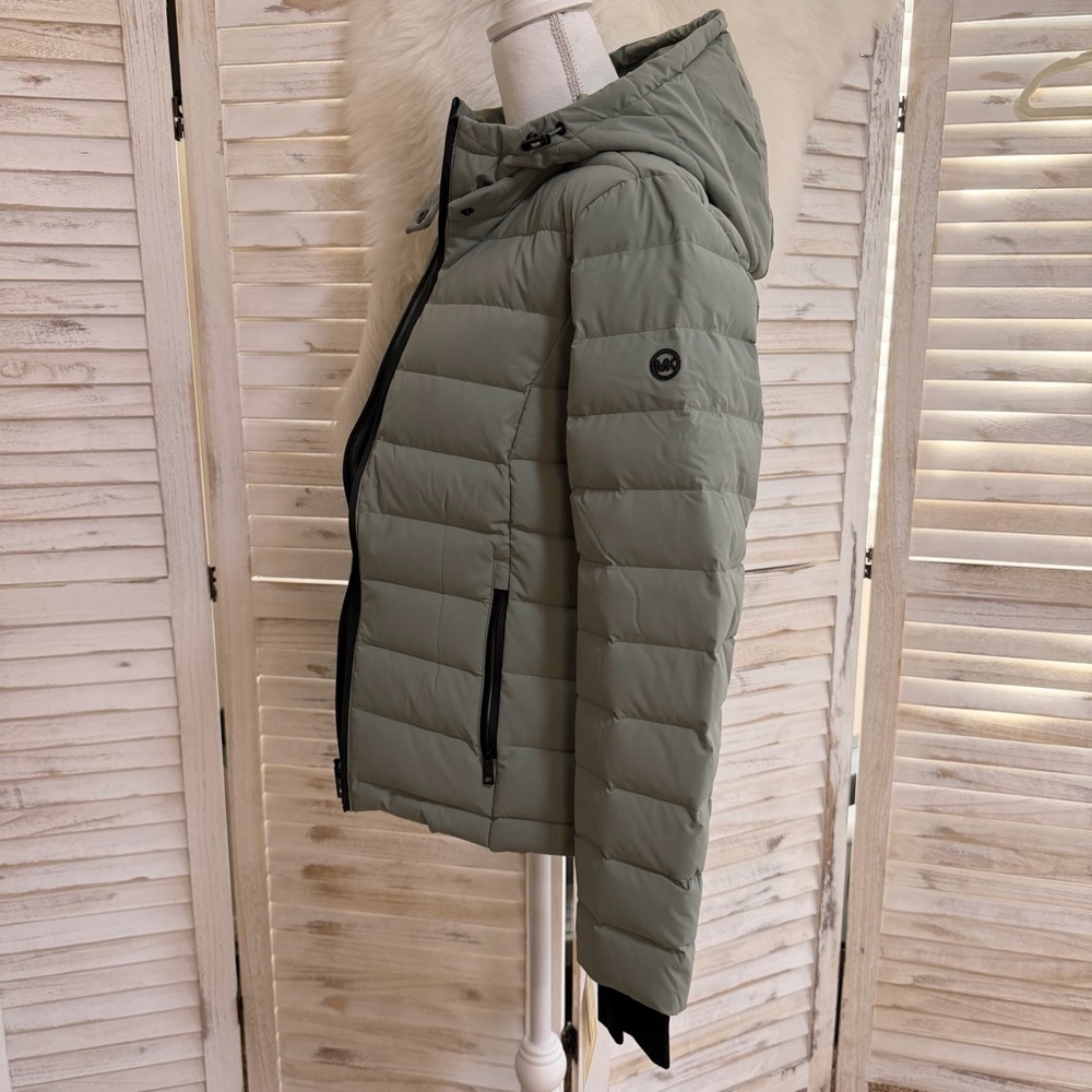 Michael Kors Olive Hooded Puffer Jacket - Picture 5 of 16
